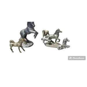 1980s Spoontiques Pewter Miniature derby horses collectors western rancher‎